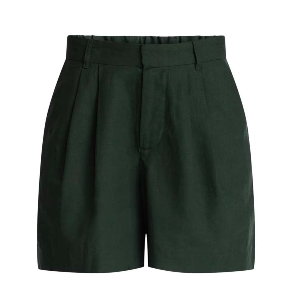Time and Tru Women’s Mid Rise Dark Ivy 5” Inseam Linen Blend Shorts -Size: Small